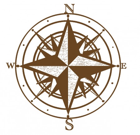 Compass with North, East, South and West listed